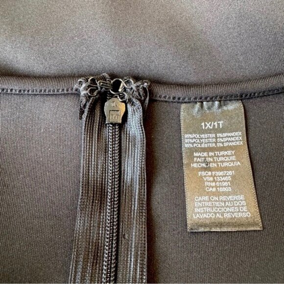 Lane Bryant black bodycon midi dress. Twisted neck with open yoke. Size 1X - Picture 10 of 15